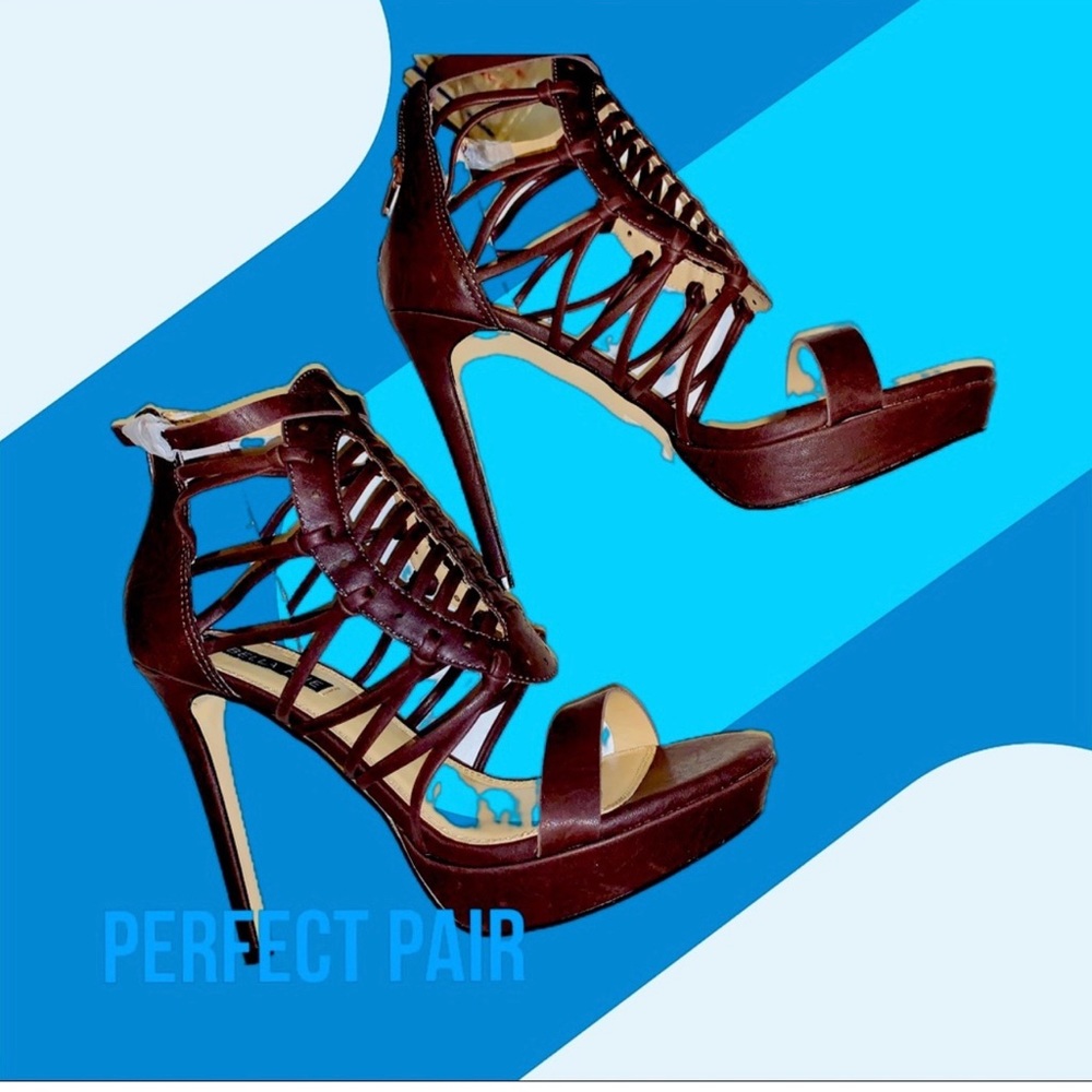 Sandal Brown Strap Stiletto Size 9.5